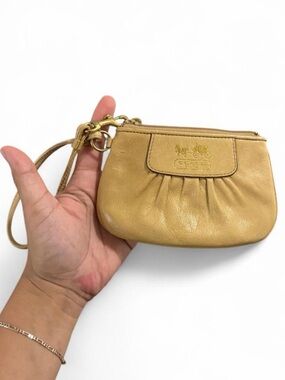 Coach vintage tan wristlet